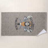Serviette De Plage Custom Cowboy Revolver Gun Whiskey Saloon (Devant)