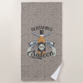 Serviette De Plage Custom Cowboy Revolver Gun Whiskey Saloon (Devant)