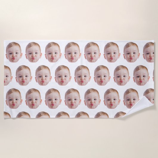 Serviette De Plage Custom Funny Face  Personalized Photo Gift (Devant)