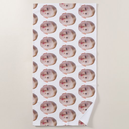 Serviette De Plage Custom Funny Face  Personalized Photo Gift (Devant)