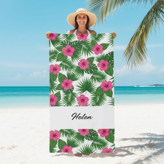 Serviette De Plage Custom Large Tropical Flower Beach Towel for Her