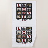 Serviette De Plage Custom Love Happy Valentines Day 8 Collage photo (Devant)