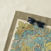 Serviette De Plage Custom Name Artistic Zentangle Beach Towel (En situation)