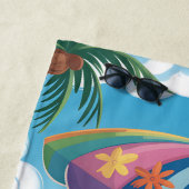 Serviette De Plage Custom Name Relaxing Turtle & Tropical Beach Vibes (En situation)