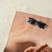 Serviette De Plage Custom Photo With Your Pet Dog Name Picture On (En situation)