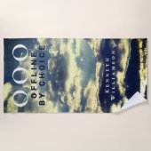 Serviette De Plage Custom Retro Funny OOO Summer Blue Sky Clouds Men  (Devant)