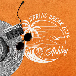 Serviette De Plage Custom Spring Break Girls Trip Cute Beach Fun