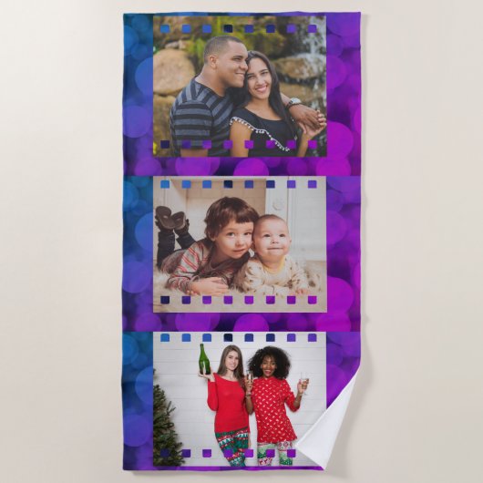 Serviette De Plage Custom Three Photo Personalized Picture Film (Devant)