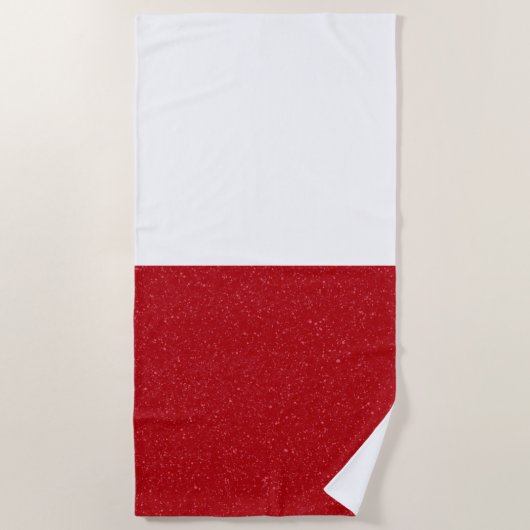 Serviette De Plage Custom Tomato Red & White Split Beach Towel (Devant)