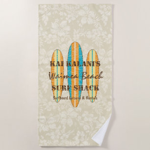 Serviette De Plage Customise des signes surf Monogramme Hawaiian Surf