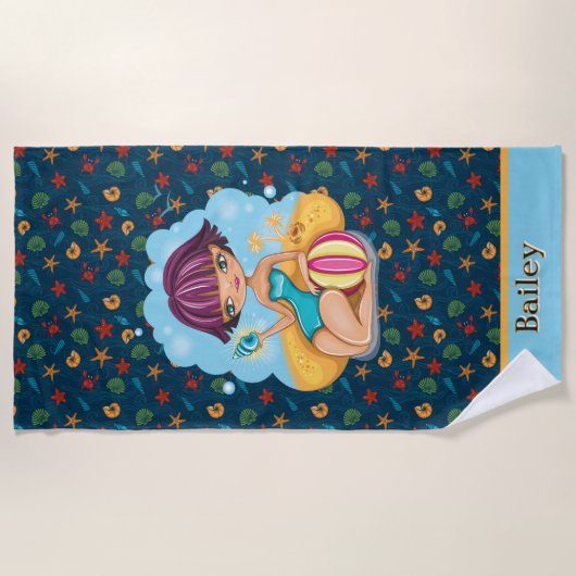 Serviette de plage Customisée pour enfants (Devant)