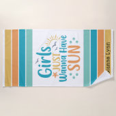 Serviette De Plage Customizable Girls Just Wanna Have Sun (Devant)
