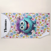 Serviette De Plage Customize Kids Funny Monsters (Devant)