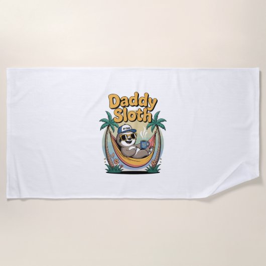 Serviette De Plage Cut Daddy Sloth Père (Devant)