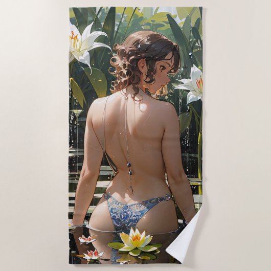 Serviette De Plage Cute anime girl Beach Towel (Devant)
