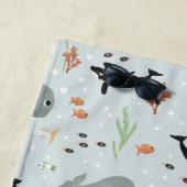 Serviette De Plage Cute baleine océanique et Motif de mer (En situation)