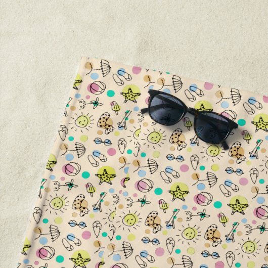 Serviette De Plage Cute beach pattern (En situation)