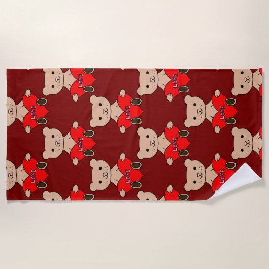 Serviette De Plage Cute Bear Beach Towel (Devant)