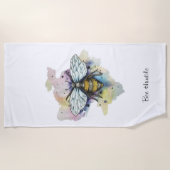 Serviette De Plage Cute Bee And Rainbow Wash (Devant)