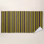 Serviette De Plage Cute black yellow stripes (Devant)