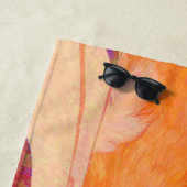 Serviette De Plage Cute Bright Orange Tabby Cat (En situation)