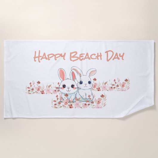 Serviette De Plage Cute Bunny  (Devant)