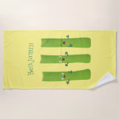 Serviette De Plage Cute céleri bâtons trio caricature légumes (Devant)