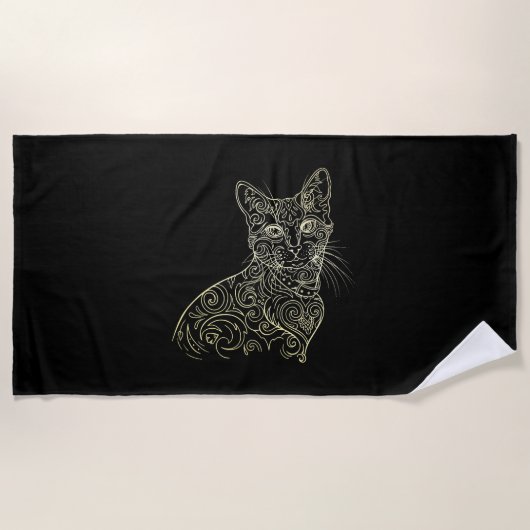 Serviette De Plage Cute chat (Devant)