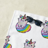 Serviette De Plage Cute chat licorne arc-en-ciel (En situation)