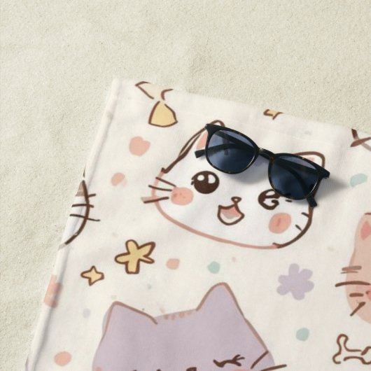 Serviette De Plage Cute Chat simple chaton Motif (En situation)