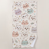 Serviette De Plage Cute Chat simple chaton Motif (Devant)
