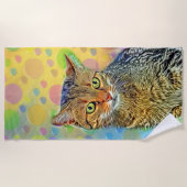 Serviette De Plage Cute chaton - abstrait (Devant)