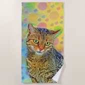 Serviette De Plage Cute chaton - abstrait (Devant)