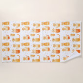 Serviette De Plage Cute chats orange (Devant)