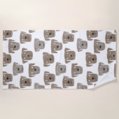 Serviette De Plage Cute chocolat Labrador Retriever Chien Aquarelle (Devant)