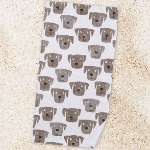 Serviette De Plage Cute chocolat Labrador Retriever Chien Aquarelle