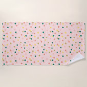 Serviette De Plage Cute Confetti Pois Motif Blush Green (Devant)