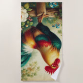 Serviette De Plage Cute coq rustique/vintage (Devant)