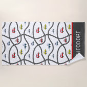 Serviette De Plage Cute Custom Little Boy Nom Enfants Voiture (Devant)