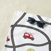 Serviette De Plage Cute Custom Little Boy Nom Enfants Voiture (En situation)
