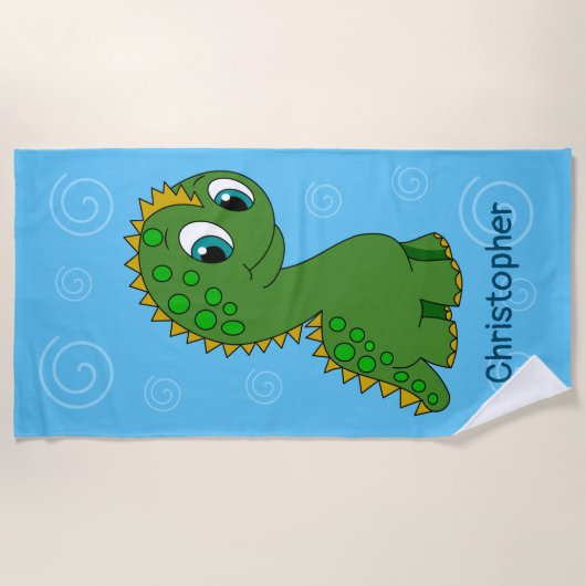 Serviette De Plage Cute Dinosaur (Devant)