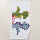 Serviette De Plage Cute Dinosaur Paire Thunder_Cove (Devant)