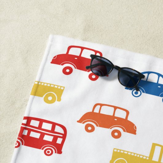Serviette De Plage Cute Enfants Voitures Motif Monogramme (En situation)