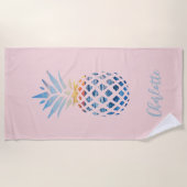 Serviette De Plage Cute été Blush Plink Tropical Pineappy Custom (Devant)
