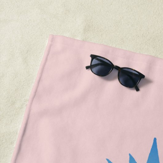 Serviette De Plage Cute été Blush Plink Tropical Pineappy Custom (En situation)
