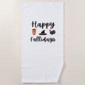 Serviette De Plage Cute Fall season Happy Fallidays Thanksgiving Hall (Devant)