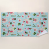 Serviette De Plage Cute Fiesta Llama & Cactus Motif (Devant)