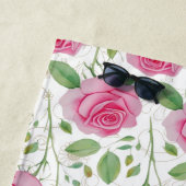 Serviette De Plage Cute, floral/rose motif extensible (En situation)