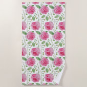 Serviette De Plage Cute, floral/rose motif extensible (Devant)