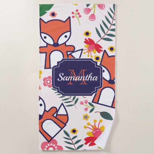 Serviette De Plage Cute Fox (Devant)